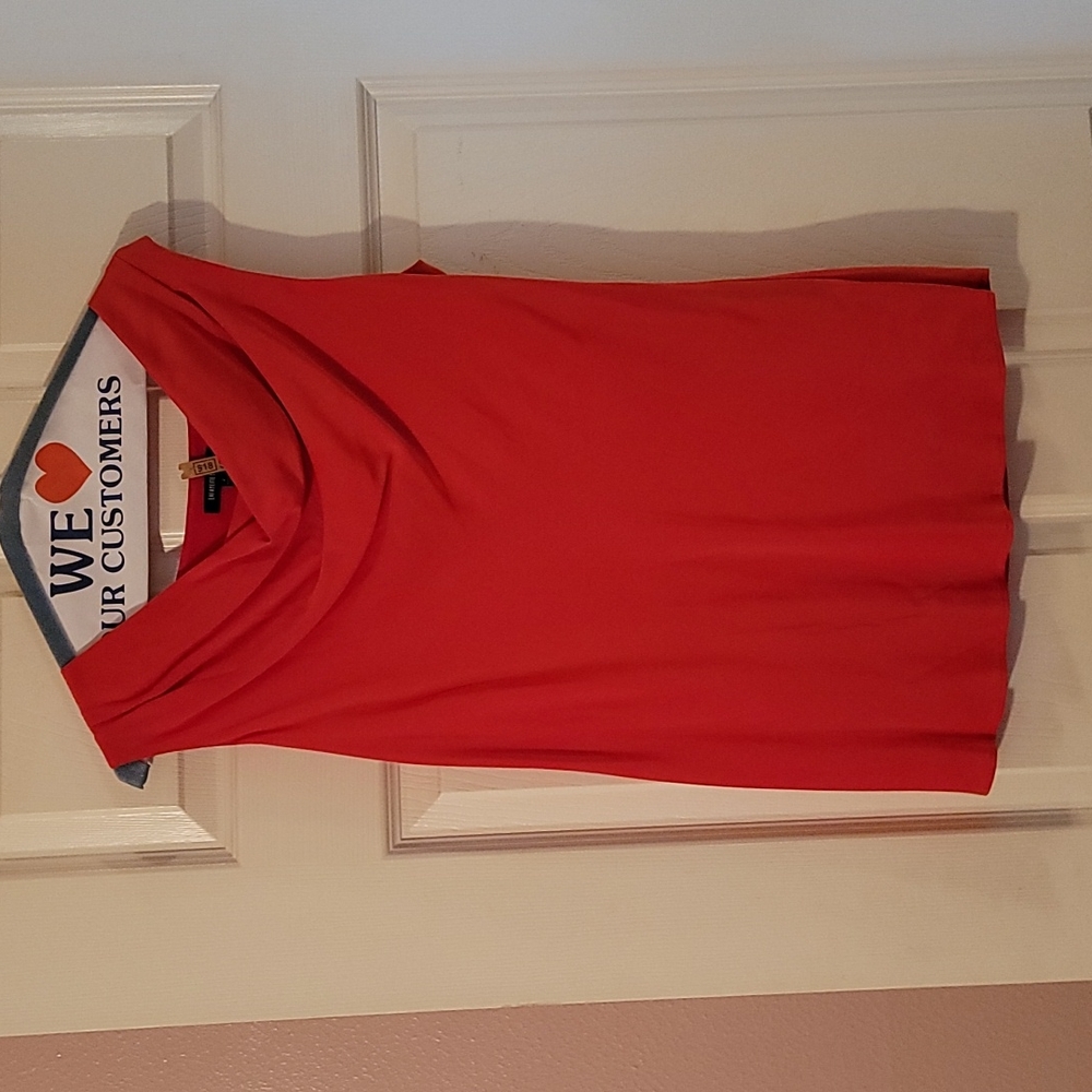 Lafayette 148 Red Silk Sleeveless Top sz 2